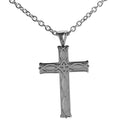 Dicksons Celtic Bud Christian Fish Cross, Silver Tone, 24 Inch, Stainless Steel, Men's Everyday Necklace,