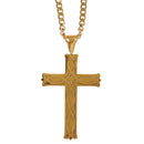 Dicksons Elegant Bevel Flare Cross Necklace for Men 24 inch Polished Silver-Tone Finish Jewelry in Deluxe Gift Box