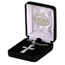 Dicksons Bold Black Plated Cross Necklace for Men 24 inch Minimalist Gunmetal Finish Pendant Modern Faith Jewelry
