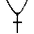 Dicksons Bold Black Plated 3-Nail Cross Necklace for Men Symbolic Gunmetal Finish Pendant Masculine Faith Jewelry