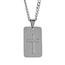 Dicksons Bold Two-Tone Cross Necklace for Men Gold Plated Chain with Silver Inlay Pendant Classic Curb Link Faith Jewelry