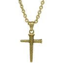 Dicksons The Nail Cross Mottled Texture Nail Cross Gold Plated 18 Inch Pendant Necklace