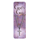 Dicksons Gods Guy Box Cross Silver 18 Inch Stainless Steel Necklace On Presentation Card
