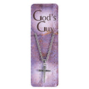 Dicksons Gods Guy Nail Cross Silver 18 Inch Stainless Steel Necklace On Presentation Card