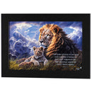 Dicksons Inspirational Christian Framed Wall Art 14 x 21 Inch Wood and Glass Lion and Cub Lord Stood By My Side