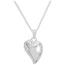 Dicksons Reunion Heart Curved Convex Heart with Tear Shape 18 Inch Necklace with Header Box