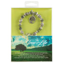 Dicksons Tree of Life Cross Green Maifanite and Jade One Size Genuine Beaded Stone Women's Charm Stretch Bracelet