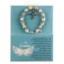 Dicksons My Guardian Angel One Size Genuine Beaded Stone Women's Charm Stretch Bracelet