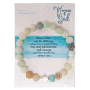 Dicksons Woman Of God Cross Ivory One Size Amazonite Stone Bracelet On Presentation Card
