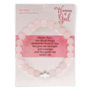 Dicksons Woman Of God Cross Pink One Size Red Quartz Stone Bracelet On Presentation Card