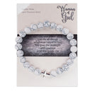 Dicksons Woman Of God Cross White One Size Howlite Frost Bracelet On Presentation Card