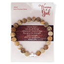 Dicksons Woman Of God Cross Sepia One Size Jasper Frost Bracelet On Presentation Card