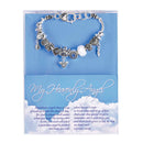 Dicksons My Heavenly Angel - Snake Chain 7 + 1 Inch Extension Silver Plated Stainless Steel Women's Inspirational Dangle Charm Bracelet