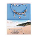 Dicksons Footprints Walk By Faith 7 + 1 Inch Extension Silver, Gold and Rose Gold Plated Stainless Steel Women's Stretch Bracelet