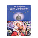 Dicksons Saint Christopher Medal Necklace for Travelers & Protection Pendant Pewter Inspirational Christian Jewelry with Prayer Card | 24 inch