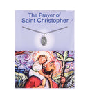 Dicksons Saint Christopher Protection Necklace for Safe Travels Pewter Inspirational Christian Jewelry with Prayer Card | 18 inch