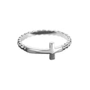 Dicksons Horizontal Cross with Ball-style Band Silver Plated Size 9 Ring