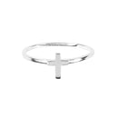 Dicksons Polished Box Cross with Simple Band Silver Plated Size 8 Ring