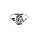 Dicksons Open Filigree Oval with Cross Silver Plated Size 9 Ring