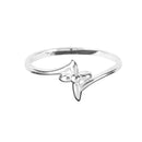 Dicksons Petal Cross with Swirl Style Band Silver Plated Size 9 Ring