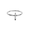 Dicksons Rounded Cross Inline Silver Plated Size 7 Ring