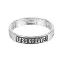 Dicksons Lord's Prayer Beaded and Polished Engraved Tile Stretch Bracelet