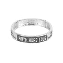 Dicksons Faith Hope Love Engraved Silver Plated Tile Stretch Bracelet