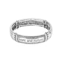 Dicksons Bordered Hope and Future with Engraved Verse Tile Stretch Bracelet