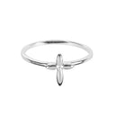 Dicksons Petal Cross Silver Plated Metal Women's Fashion Ring, Size 4