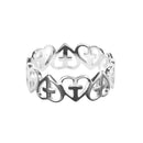 Dicksons Open Hearts with Crosses Banded Silver Plated Metal Women's Fashion Ring, Size 4