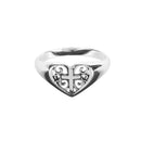Dicksons Open Filigree Heart with Cross Silver Plated Metal Women's Fashion Ring, Size 4