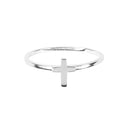 Dicksons Polished Vertical Box Cross Silver Plated Metal Women's Fashion Ring, Size 5
