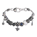 Dicksons Mary's Angel 7 + 1 Inch Extension Silver Plated Stainless Steel and Glass Women's Inspirational Dangle Charm Bracelet