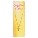 Dicksons - 3/4 Inch Box Cross Charm - 18 Inch Gold Plated Stainless Steel Cable Chain Women's Necklace