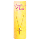 Dicksons - 1-Inch Box Cross Charm - 18 Inch Gold Plated Stainless Steel Cable Chain Women's Necklace