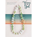 Dicksons Woman of God Box Cross Charm - 2.5 Inch Green and White Agate Stone, Glass and Gold Plated Women's Stretch Bracelet on Inspirational Card