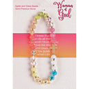 Dicksons Woman of God Box Cross Charm - 2.5 Inch Rainbow Colored Agate Stone, Glass and Gold Plated Women's Stretch Bracelet on Inspirational Card