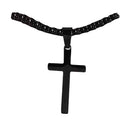 Dicksons Be On Your Guard 1 Corinthians 16:13 24 inch Black Plated Stainless Steel Men's Box Cross Pendant Necklace