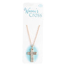 Dicksons Woman's 2-Tone Beaded Cross Necklace 18-Inch Gold Tone Chain with Silver & Gold Accents | Elegant Christian Religious Jewelry Giftable