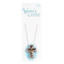 Dicksons Woman's Hammered Box Cross Necklace 18-Inch Silver Tone Chain with 2-Tone Gold & Silver Finish | Unique Textured Christian Religious Jewelry Giftable