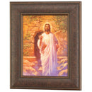 Dicksons Large Antique Mottled Finish Resurrection Brown 19.5 x 16.5 Wood And Glass Print Wall Art With Back Hanger