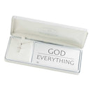 Dicksons God Over Everything Silver Cross 18 inch Silver Plated Women's Necklace in Jewelry Box