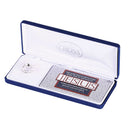 Dicksons Names Of Jesus Mobius Silver Plated 18 Inch Stainless Steel Necklace In Blue Presentation Box