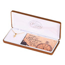 Dicksons Esther 4:14 Mini Cross Gold Plated 18 Inch Stainless Steel Necklace In Burnished Gold Presentation Box