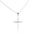 Dicksons Star Cross Pendant, Silver Tone, 18 Inch, Plated Metal, Men's/Women's Everyday Necklace,