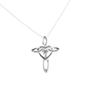 Dicksons Mobius Cross Heart Center Silver Tone, 18 Inch, Plated Metal, Women's Everyday Necklace,