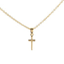 Dicksons Mini Box Cross Gold Tone 18 Inch, Plated Metal, Women's Everyday Necklace,