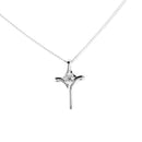 Dicksons Mobius Cross Cubic Zirconia Center Stone Silver Tone, 18 Inch, Plated Metal, Women's Everyday Necklace,