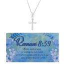 Dicksons Neither Height nor Death Rounded Beveled Cross 18 Inch Necklace with Presentation Gift Box