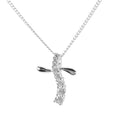Dicksons Journey Cross with Cubic Zirconia Stones, Silver Tone, 18 Inch, Plated Metal, Women's Everyday Necklace,